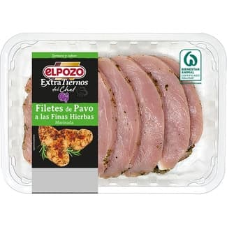 Extratiernos del Chef filetes de pavo marinados a las finas hierbas peso aproximado bandeja 500 g -