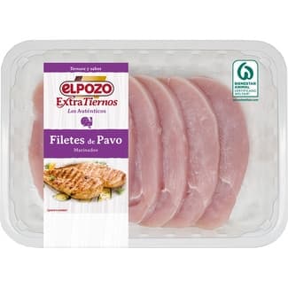 Extratiernos filetes de pavo marinados peso aproximado bandeja 600 g -