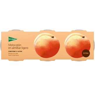 Melocotón mitades en almíbar pack 3 latas 115 g neto escurrido -