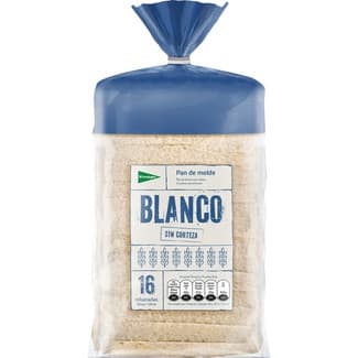 Pan de molde blanco sin corteza 16 rebanadas bolsa 450 g -
