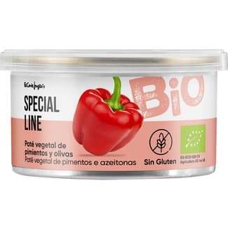 Bio paté vegetal de pimientos y olivas ecológico sin gluten y sin lactosa lata 125 g -