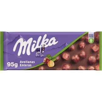 Chocolate con leche con avellanas enteras tableta 95 g -