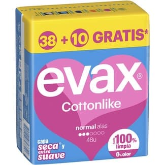 Cottonlike compresa con alas normal bolsa 38 unidades -