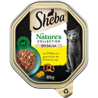Comida húmeda para gatos adultos pollo y pimiento tarrina 85 g -