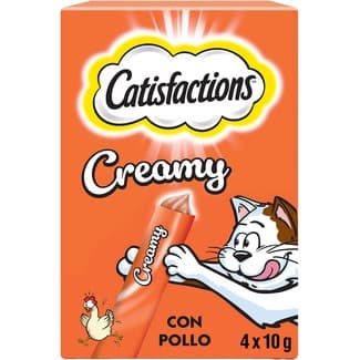 Snacks cremoso para gato adulto pollo 4 bolsa 10 g -