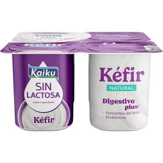 Kéfir natural Sin Lactosa digestivo plus pack 4 unidades 125 g -