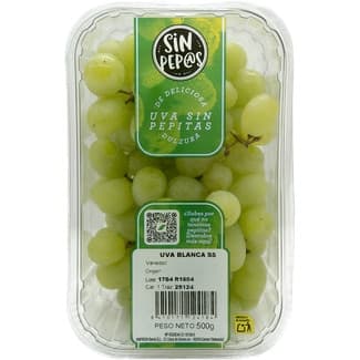 Uva blanca sin semilla tarrina 500 g -