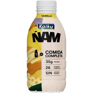 ÑAM vainilla 1 = comida completa 35g proteínas 26 vitaminas y minerales botella 500 ml sin azúcares añadidos -