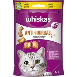 Anti-Hairball snacks para gatos adultos con pollo bolsita 50 g -