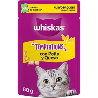 Temptations snacks para gatos con pollo y queso bolsita 60 g -