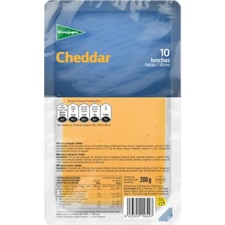 Queso cheddar en lonchas envase 200 g -