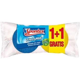 Estropajo Frotamax con esponja eficacia sin rayar paquete 1 unidad +1 gratis -