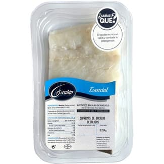 Supremas de bacalao MSC desaladas auténtico bacalao de anzuelo del Atlántico Nordeste bandeja 350 g -