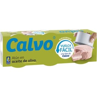 Atún en aceite de oliva vuelca fácil pack 3 lata 52 g neto escurrido -