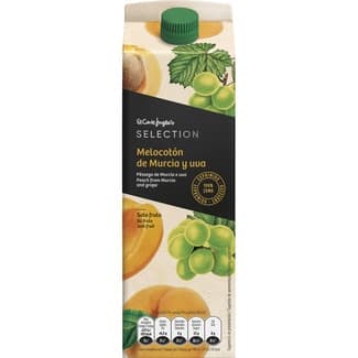 Zumo de melocotón de Murcia y uva 100% zumo exprimido brik 1 l -