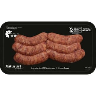 Gourmet salchichas de cerdo 50% Duroc IGP cerdo de Teruel envasadas al vacío envase 270 g -