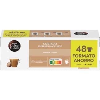 Café cortado espresso Macchiatto selección arábica y robusta pack 3 de estuches 16 cápsulas -