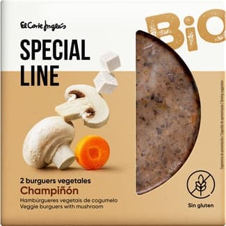 Bio hamburguesa vegetal de champiñones sin gluten ecológica 2 x100g envase 200 g -