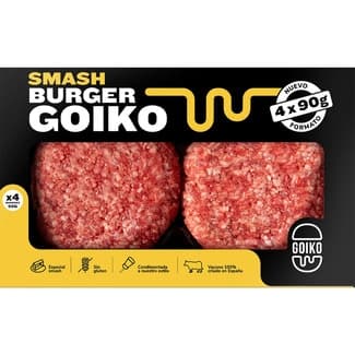 Burger meat Smash de vacuno 100% español sin gluten 4 unidades bandeja 360 g -