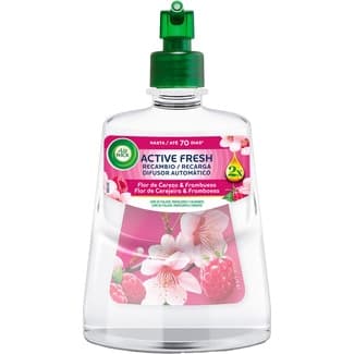 Ambientador automático difusor Active Fresh Flor de Cerezo & Frambuesa con aceites esenciales recambio -
