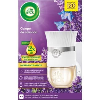 Ambientador eléctrico difusor inteligente Campo de Lavanda con aceites esenciales aparato + recambio -