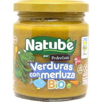 Tarrito de verduras con merluza ecológico sin gluten desde 6 meses envase 220 g -