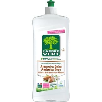 Lavavajillas a mano diluido hipoalergénico ideal para pieles sensibles sin colorantes botella 750 ml almendra dulce y flores de albaricoque -