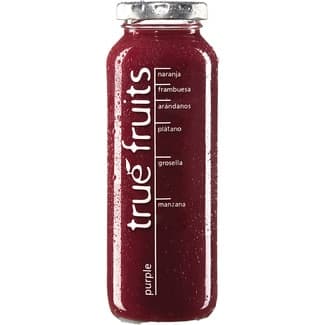 Smoothie morado botella 250 ml mora, arándano, grosella, frambuesa, naranja, plátano y manzana -
