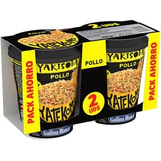 Yakisoba gourmet oriental pollo pack 2 vaso 93 g -