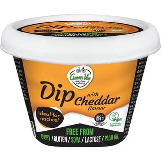 Dip vegano sabor a queso cheddar sin gluten y sin lactosa ideal para nachos tarrina 200 g -