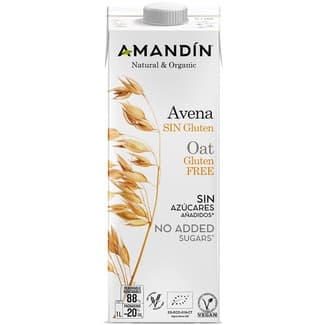 Bebida de avena ecológica, sin gluten, sin azúcares añadidos y vegana brik 1 l -