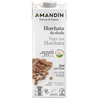 Horchata de chufa ecológica, sin gluten, sin lactosa y vegana envase 1 l -