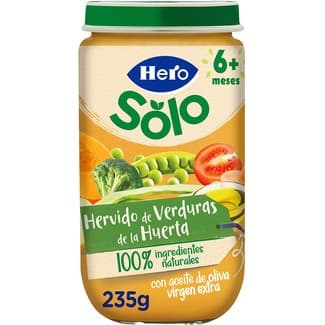Tarrito de hervido de verduritas de la huerta sin gluten desde 4 meses envase 235 g -