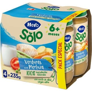 Tarritos de verduras con merluza desde 6 meses pack 4 envases 235 g -