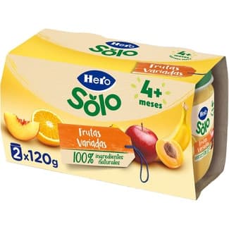 Tarritos de frutas variadas sin gluten desde 4 meses pack 2 envases 120 g -