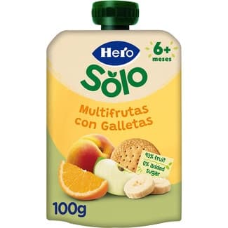 Bolsita de multifrutas con galletas sin azúcares añadidos desde 6 meses 100 g -