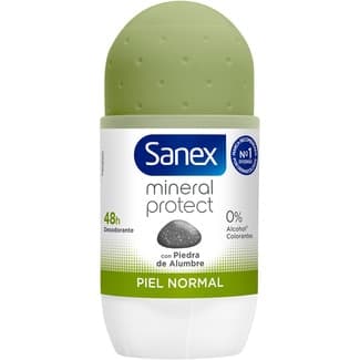 Desodorante roll-on Mineral Protect con piedra de alumbre para piel normal 48h envase 50 ml 0% alcohol y colorantes -