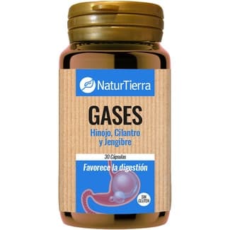 Gases con hinojo, cilantro y jengibre sin gluten bote 30 cápsulas -