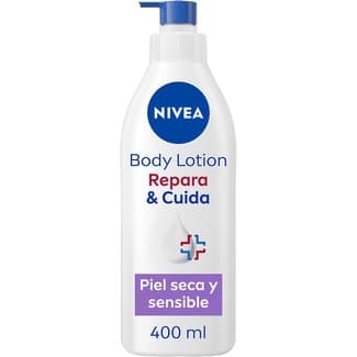 Loción corporal Repara y Cuida para piel seca y sensible 72h hidratación dosificador 400 ml calma inmediatamente la piel irritada -