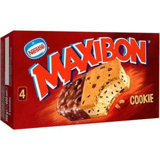 Helado sándwich Cookie vainilla y trocitos de chocolate 4 unidades estuche 600 ml -