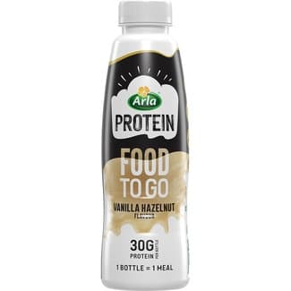 Protein batido con proteínas de vainilla y avellanas Food To Go botella 500 g -