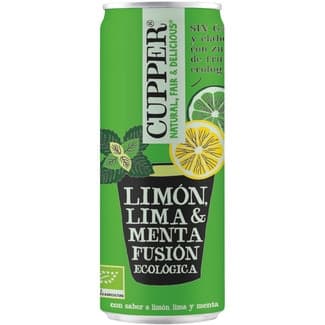 Refresco de limón, lima y menta Fusión ecológica sin gas lata 250 g -