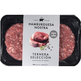 Ternera Selección hamburguesa de ternera hechas a mano sin gluten 2 unidades bandeja 300 g -