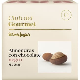 Almendras con chocolate negro 70% cacao estuche 80 g -