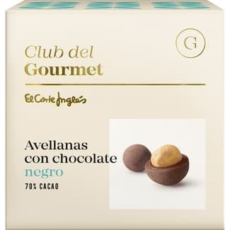 Avellanas con chocolate negro 70% cacao estuche 80 g -