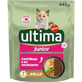 Junior pienso para gatos cachorros con pollo, arroz y cereales integrales bolsa 440 g -