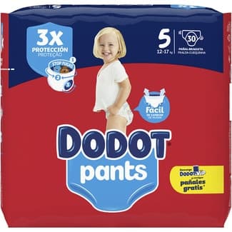 Pants pañal & braguita unisex de 12 a 17 kg talla 5 paquete 30 unidades -
