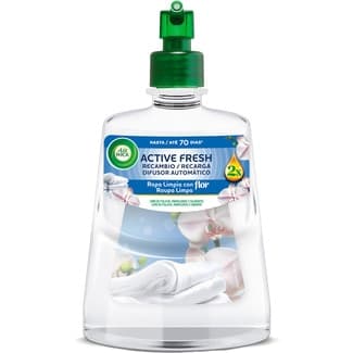 Ambientador automático difusor Active Fresh Ropa Limpia con Flor con aceites esenciales recambio -
