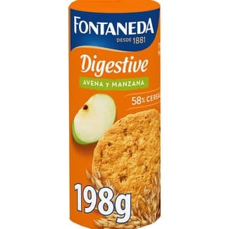 Digestive galletas con manzana y avena paquete 198 g -