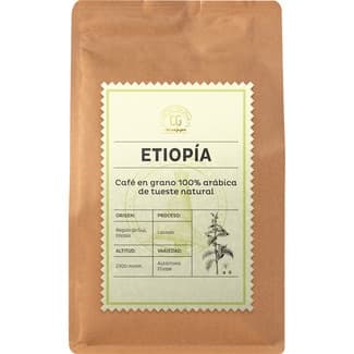 Café en grano 100% arábica de tueste natural origen Etiopía envase 250 g -